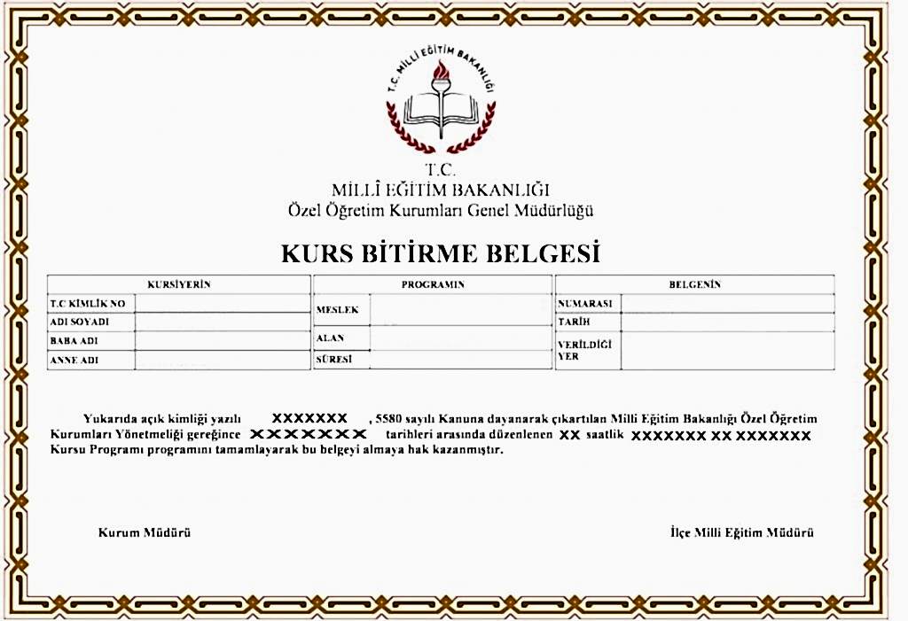 MEB Onaylı Sertifika